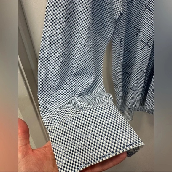 Bugatchi Men’s Large Classic fit long sleeve shirt (fits XL) Blue X Pattern - Picture 7 of 11